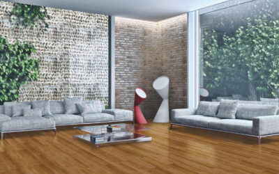 Modern bright interiors 3D rendering illustration